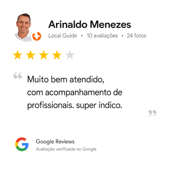 Avaliação Google - Arinaldo Menezes